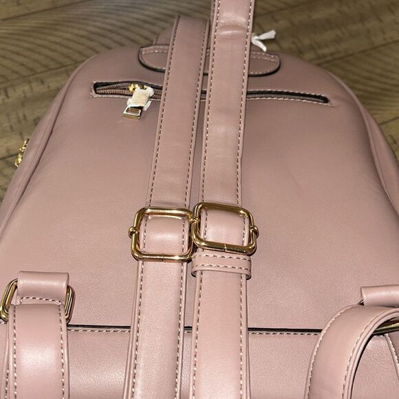 NWT Vegan 🌱 Quilted Backpack 🎒 & Wallet Set Adjustable straps Dusty Rose 🌹 - Picture 11 of 16